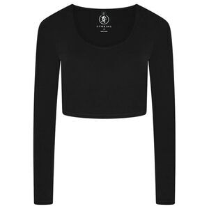 Gym King Womens/Ladies Luxe Scoop Neck Slim Crop T-Shirt / Black